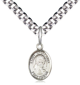 Pewter Saint Apollonia Medal Religious and Catholic Jewelry Engraved Catholic Saint Jewelry