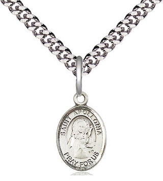 Pewter Saint Apollonia Medal Religious and Catholic Jewelry Engraved Catholic Saint Jewelry