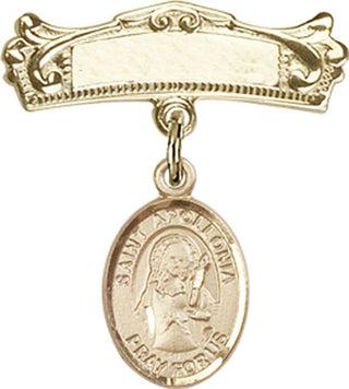 14kt Gold Filled Badge Pin St. Apollonia Baby Badge - Engravable