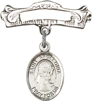 Sterling Silver Badge Pin St. Apollonia Baby Badge - Engravable