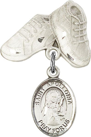 Sterling Silver Baby Boots St. Apollonia Baby Badge - Engravable