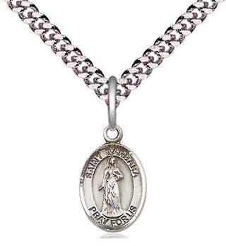 Pewter Saint Barbara Medal Religious and Catholic Jewelry Engraved Catholic Saint Jewelry