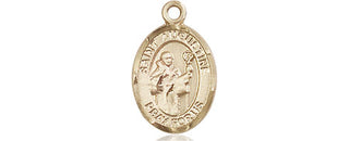 14kt Gold Saint Augustine Medal Engraved Catholic Saint Jewelry