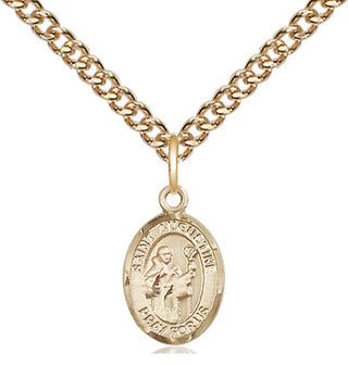 14kt Gold Saint Augustine Medal Engraved Catholic Saint Jewelry