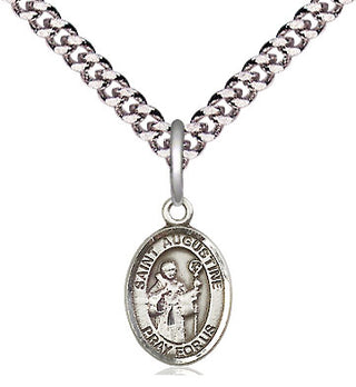 Pewter Saint Augustine Medal Religious and Catholic Jewelry Engraved Catholic Saint Jewelry