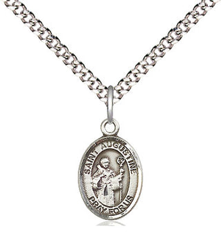 Pewter Saint Augustine Medal Religious and Catholic Jewelry Engraved Catholic Saint Jewelry