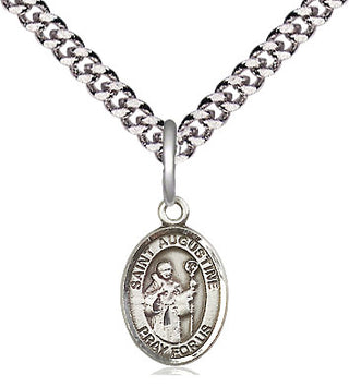 Pewter Saint Augustine Medal Religious and Catholic Jewelry Engraved Catholic Saint Jewelry