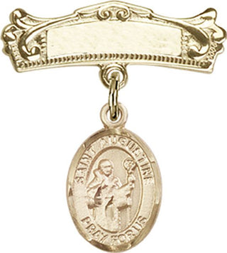 14kt Gold Badge Pin St. Augustine Baby Badge - Engravable