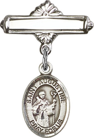 Sterling Silver Polished Badge Pin St. Augustine Baby Badge - Engravable
