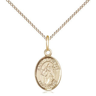 14kt Gold Saint Boniface Medal Engraved Catholic Saint Jewelry
