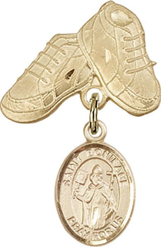 14kt Gold Filled Baby Boots St. Boniface Baby Badge - Engravable