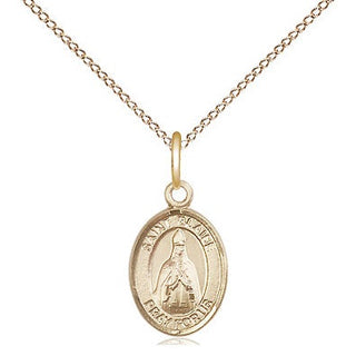 14kt Gold Saint Blaise Medal Engraved Catholic Saint Jewelry