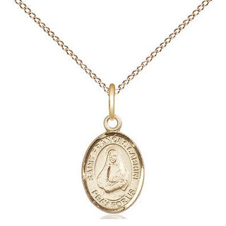 14kt Gold Saint Frances Cabrini Medal Engraved Catholic Saint Jewelry