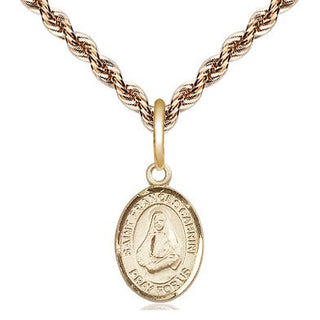 14kt Gold Saint Frances Cabrini Medal Engraved Catholic Saint Jewelry