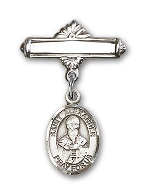 Sterling Silver Polished Badge Pin St. Alexander Constantinople Baby Badge - Engravable