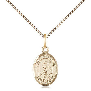 14kt Gold Saint Benjamin Medal Engraved Catholic Saint Jewelry