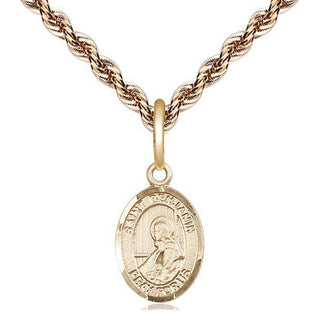 14kt Gold Saint Benjamin Medal Engraved Catholic Saint Jewelry