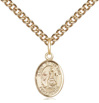 14kt Gold Saint Catherine of Siena Medal Engraved Catholic Saint Jewelry