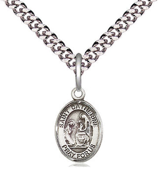 Pewter Saint Catherine of Siena Medal Religious and Catholic Jewelry Engraved Catholic Saint Jewelry