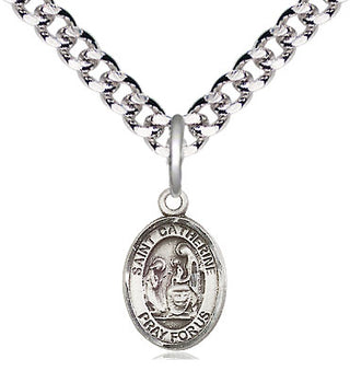 Pewter Saint Catherine of Siena Medal Religious and Catholic Jewelry Engraved Catholic Saint Jewelry