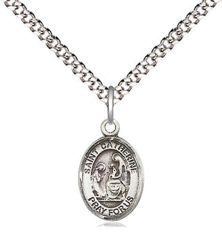 Pewter Saint Catherine of Siena Medal Religious and Catholic Jewelry Engraved Catholic Saint Jewelry