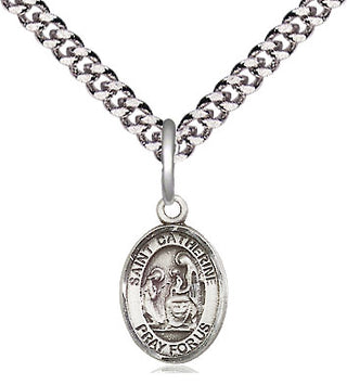 Pewter Saint Catherine of Siena Medal Religious and Catholic Jewelry Engraved Catholic Saint Jewelry