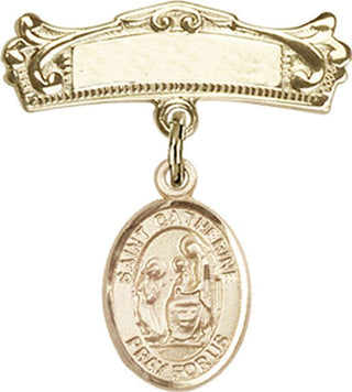 14kt Gold Filled Badge Pin St. Catherine of Siena Baby Badge - Engravable