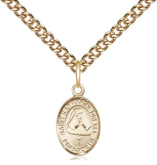 14kt Gold Saint Katharine Drexel Medal Engraved Catholic Saint Jewelry