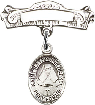 Sterling Silver Badge Pin St. Katharine Drexel Baby Badge - Engravable