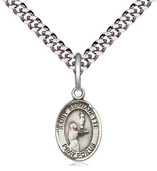 Pewter Saint Bernadette Medal Religious and Catholic Jewelry Engraved Catholic Saint Jewelry