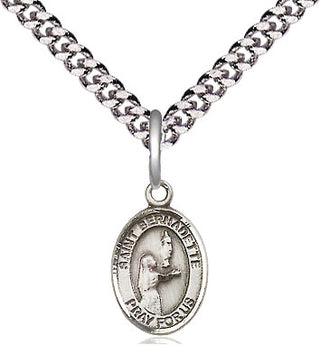 Pewter Saint Bernadette Medal Religious and Catholic Jewelry Engraved Catholic Saint Jewelry