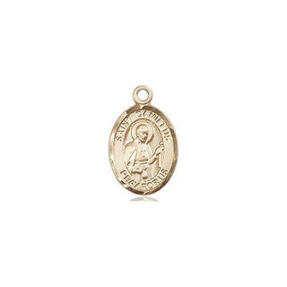 14kt Gold Saint Camillus of Lellis Medal Engraved Catholic Saint Jewelry