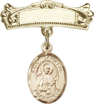 14kt Gold Filled Badge Pin St. Camillus of Lellis Baby Badge - Engravable