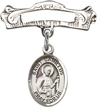 Sterling Silver Badge Pin St. Camillus of Lellis Baby Badge - Engravable