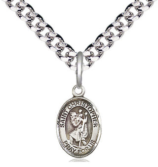 Pewter Saint Christopher Medal Religious and Catholic Jewelry Engraved Catholic Saint Jewelry