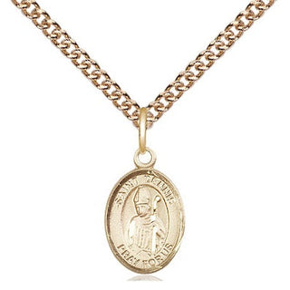 14kt Gold Saint Dennis Medal Engraved Catholic Saint Jewelry