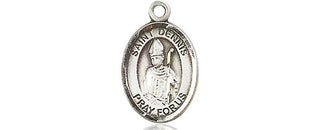 Pewter Saint Dennis Medal Engraved Catholic Saint Jewelry