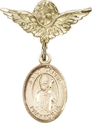 14kt Gold Filled Small Angel w/Wings St. Dennis Baby Badge - Engravable