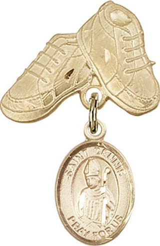 14kt Gold Baby Boots St. Dennis Baby Badge - Engravable