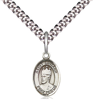 Pewter Saint Edward the Confessor Medal Religious and Catholic Jewelry Engraved Catholic Saint Jewelry