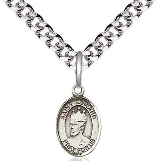 Pewter Saint Edward the Confessor Medal Religious and Catholic Jewelry Engraved Catholic Saint Jewelry