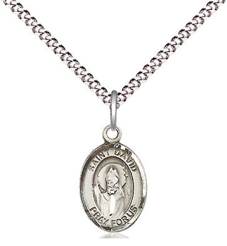 Pewter Saint David of Wales Medal Religious and Catholic Jewelry Engraved Catholic Saint Jewelry