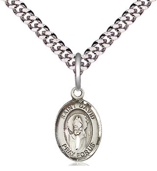 Pewter Saint David of Wales Medal Religious and Catholic Jewelry Engraved Catholic Saint Jewelry