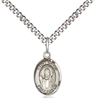 Pewter Saint David of Wales Medal Religious and Catholic Jewelry Engraved Catholic Saint Jewelry