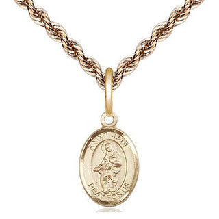 14kt Gold Saint Jane of Valois Medal Engraved Catholic Saint Jewelry