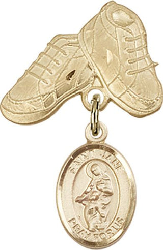 14kt Gold Filled Baby Boots St. Jane of Valois Baby Badge - Engravable