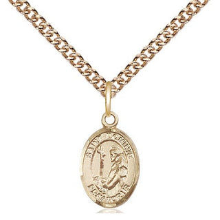 14kt Gold Saint Dominic de Guzman Medal Engraved Catholic Saint Jewelry