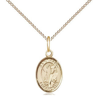 14kt Gold Saint Elmo Medal Engraved Catholic Saint Jewelry