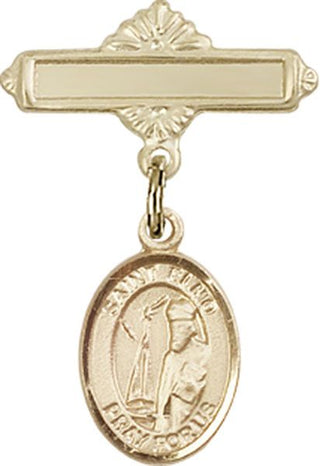 14kt Gold Filled Polished Badge Pin St. Elmo Baby Badge - Engravable