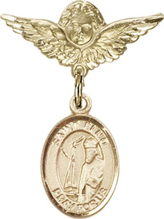 14kt Gold Filled Small Angel w/Wings St. Elmo Baby Badge - Engravable
